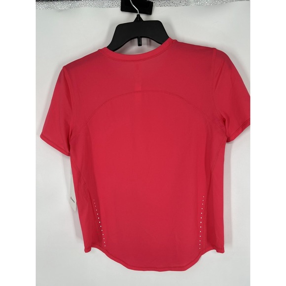 Lululemon High Neck Running And Training T Shirt Neon Sonic Pink Size 4 W3GQOS - Picture 2 of 6